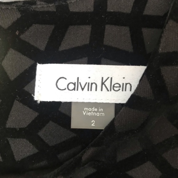Calvin Klein Black Patterned Midi Dress - Picture 6 of 6